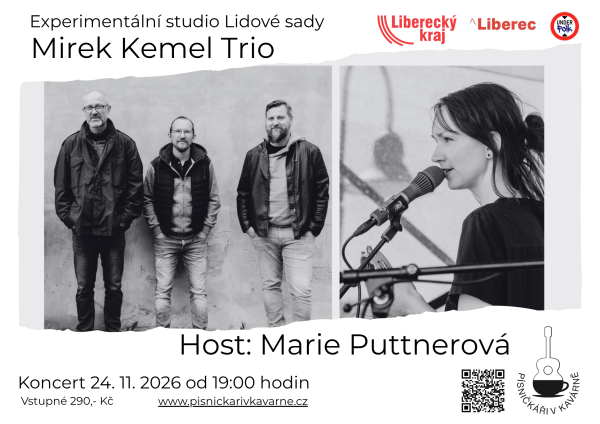 „Písničkáři v kavárně“ Mirek Kemel Trio + host Marie Puttnerová